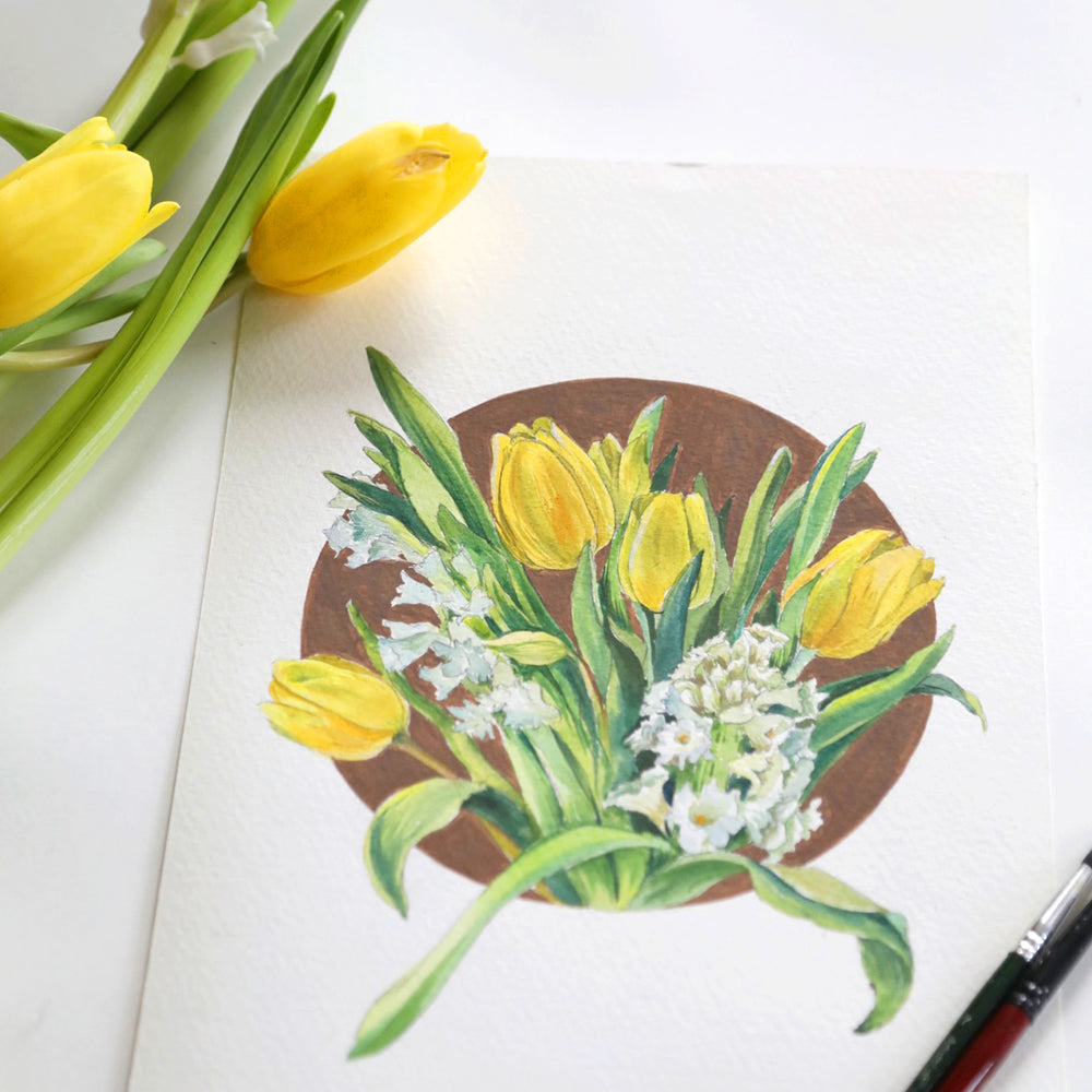 Circle of Peace – Yellow Tulips Art Print