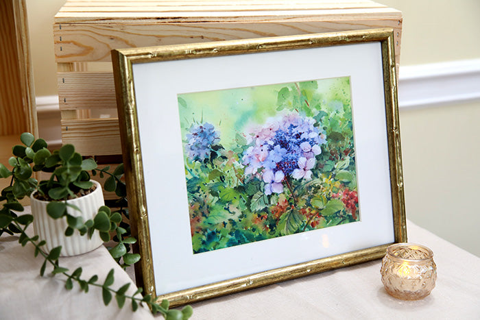 Lavender Hydrangea Watercolor Art Print