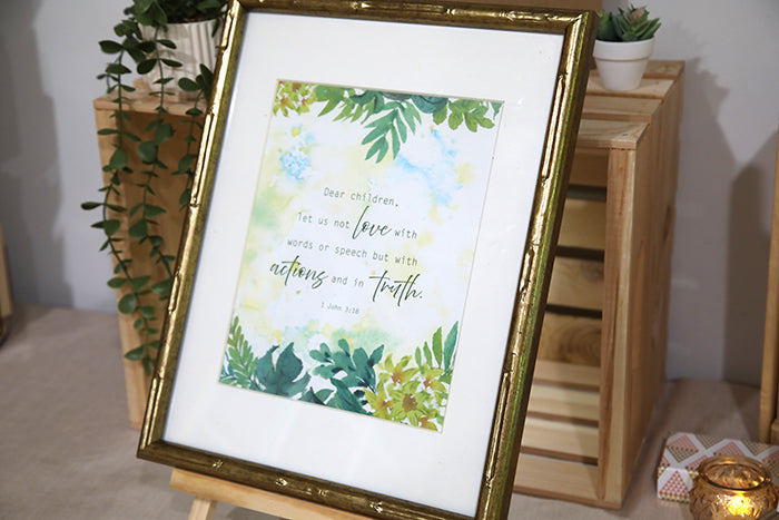 "Actions and in Truth" — 1 John 3:18 Botanical Art Print