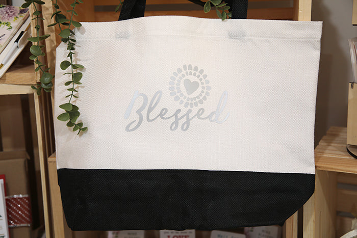 The "Blessed" Two-Tone Utility Tote