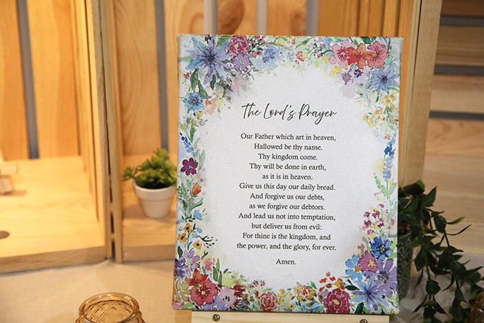 The Lord’s Prayer Floral Canvas Print