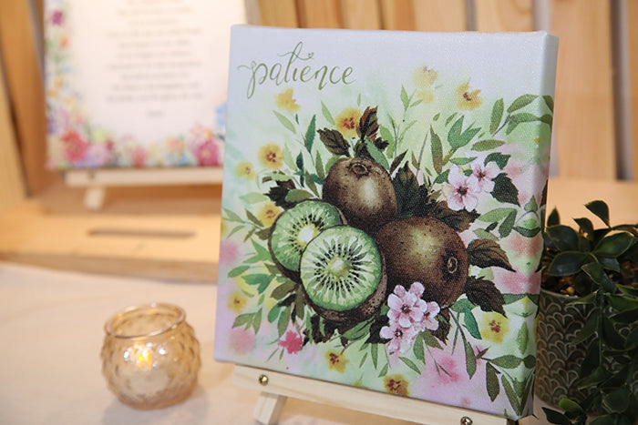 Patience (Kiwi) in Bloom: 8x8 Canvas Print