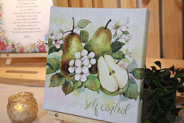 Self-Control (Pear) in Bloom: 8x8 Canvas Print