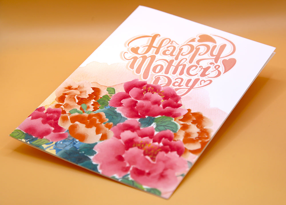 "Happy Mother's Day" Peony Heart Card