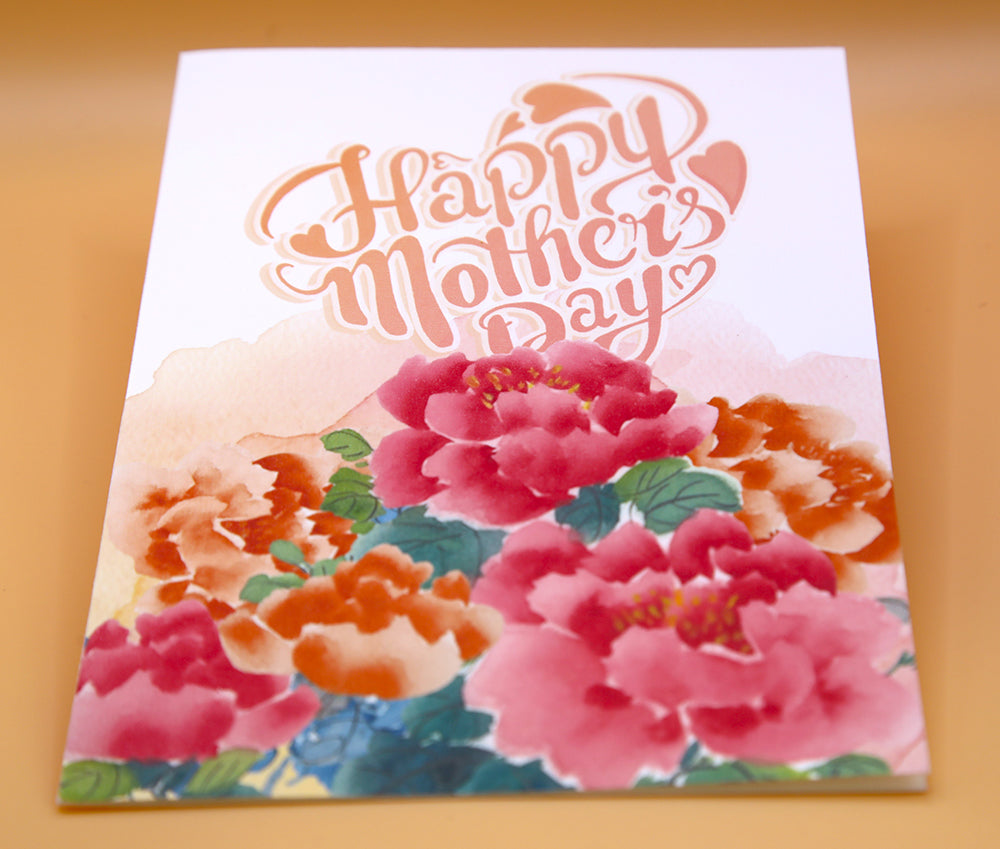 "Happy Mother's Day" Peony Heart Card