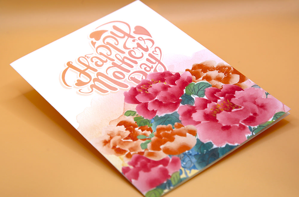 "Happy Mother's Day" Peony Heart Card