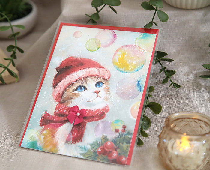Magical Moments Cat Christmas Card