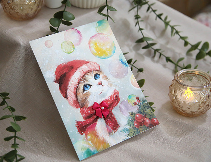 Magical Moments Cat Christmas Card