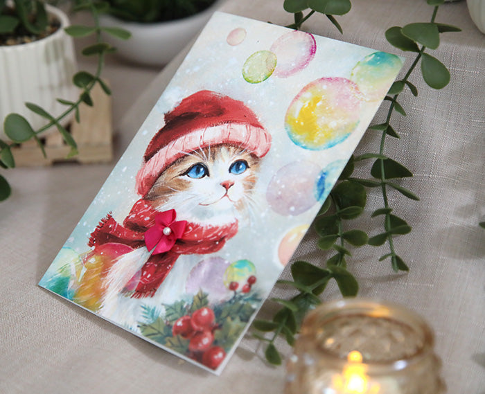 Magical Moments Cat Christmas Card