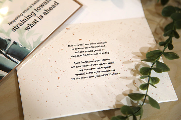 Bamboo Resilience: Philippians 3:13 Greeting Card