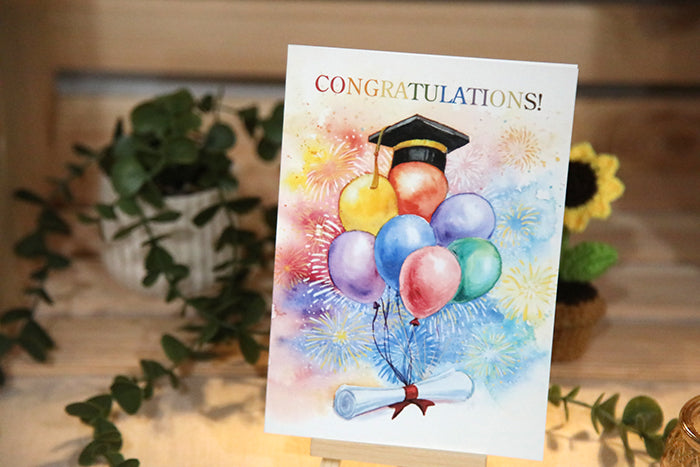 Sky-High Success: Graduation Greeting Card