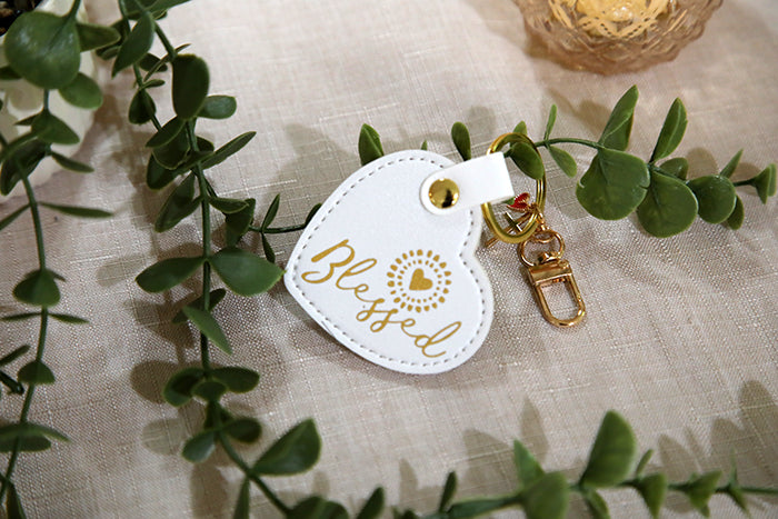 Blessed Sunshine Heart Keychain