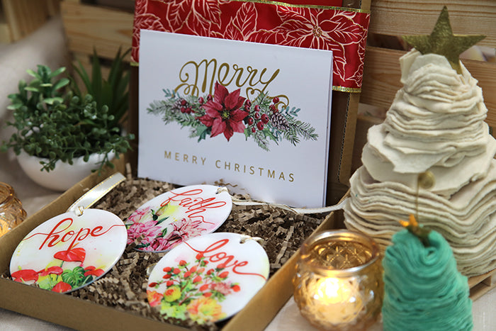 Faith, Hope, & Love Acrylic Ornament Set