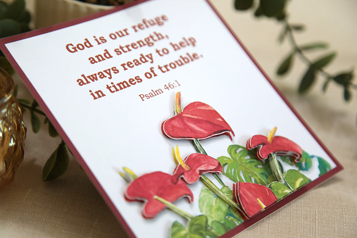 "God Is Our Refuge & Strength" 3D Handmade Card