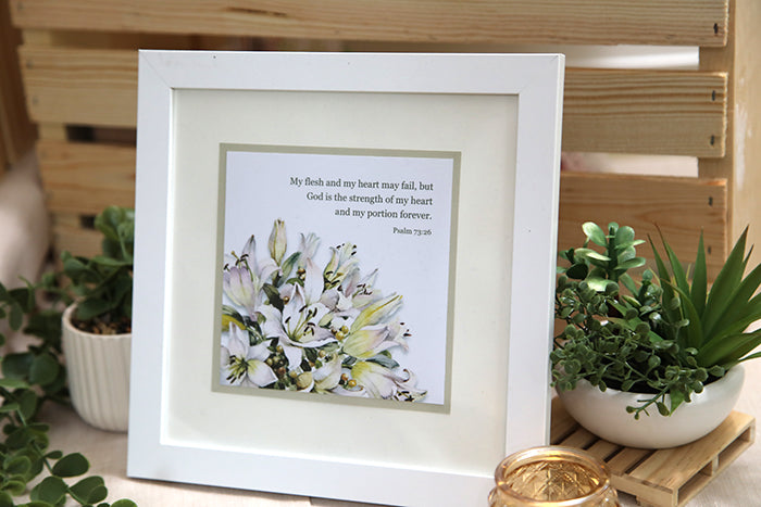 His Comforting Presence: Lily Bouquet Note Card