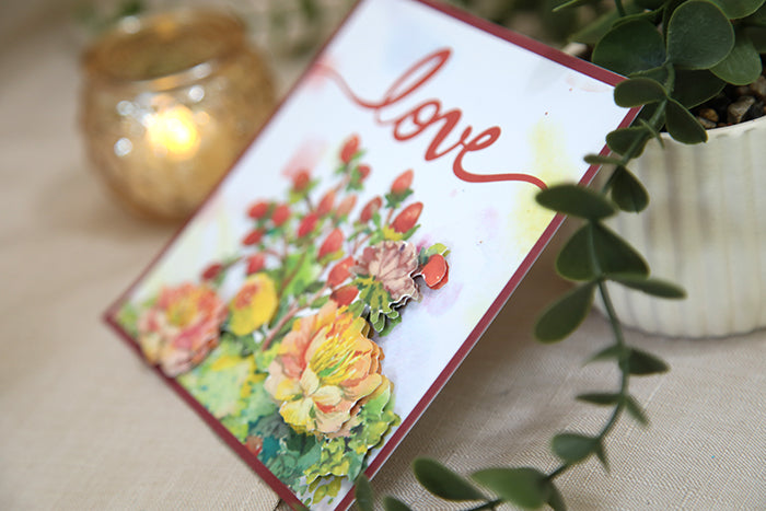 "Love" 3D Handmade Card