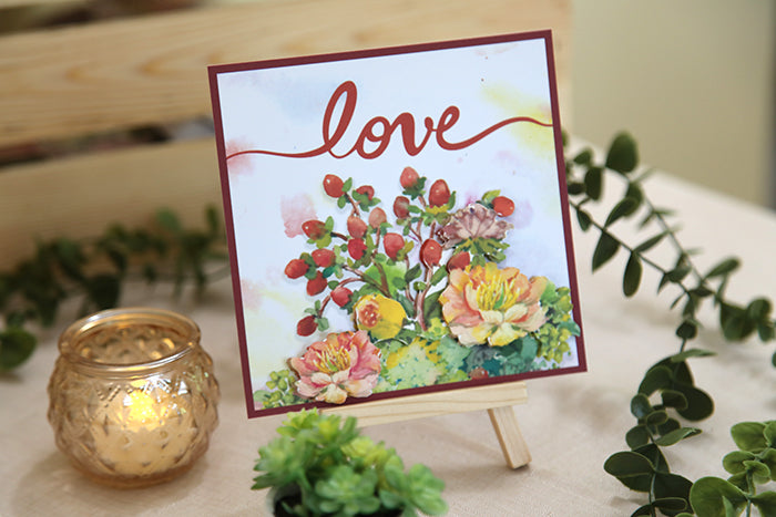 "Love" 3D Handmade Card