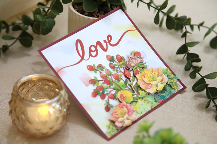 "Love" 3D Handmade Card