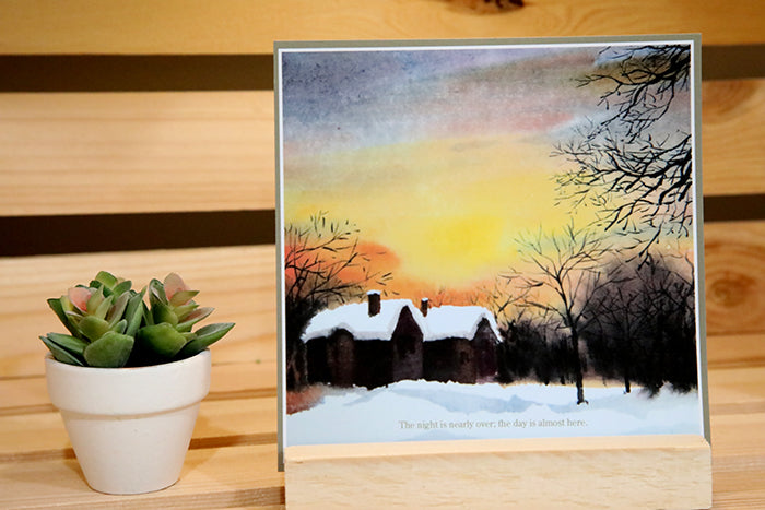 The Dawn of Promise: A Winter Sunrise Notecard