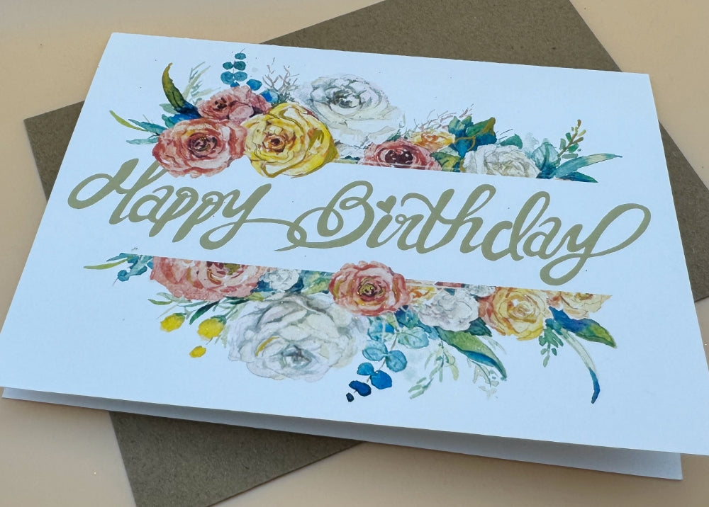 "Happy Birthday" Roses Card