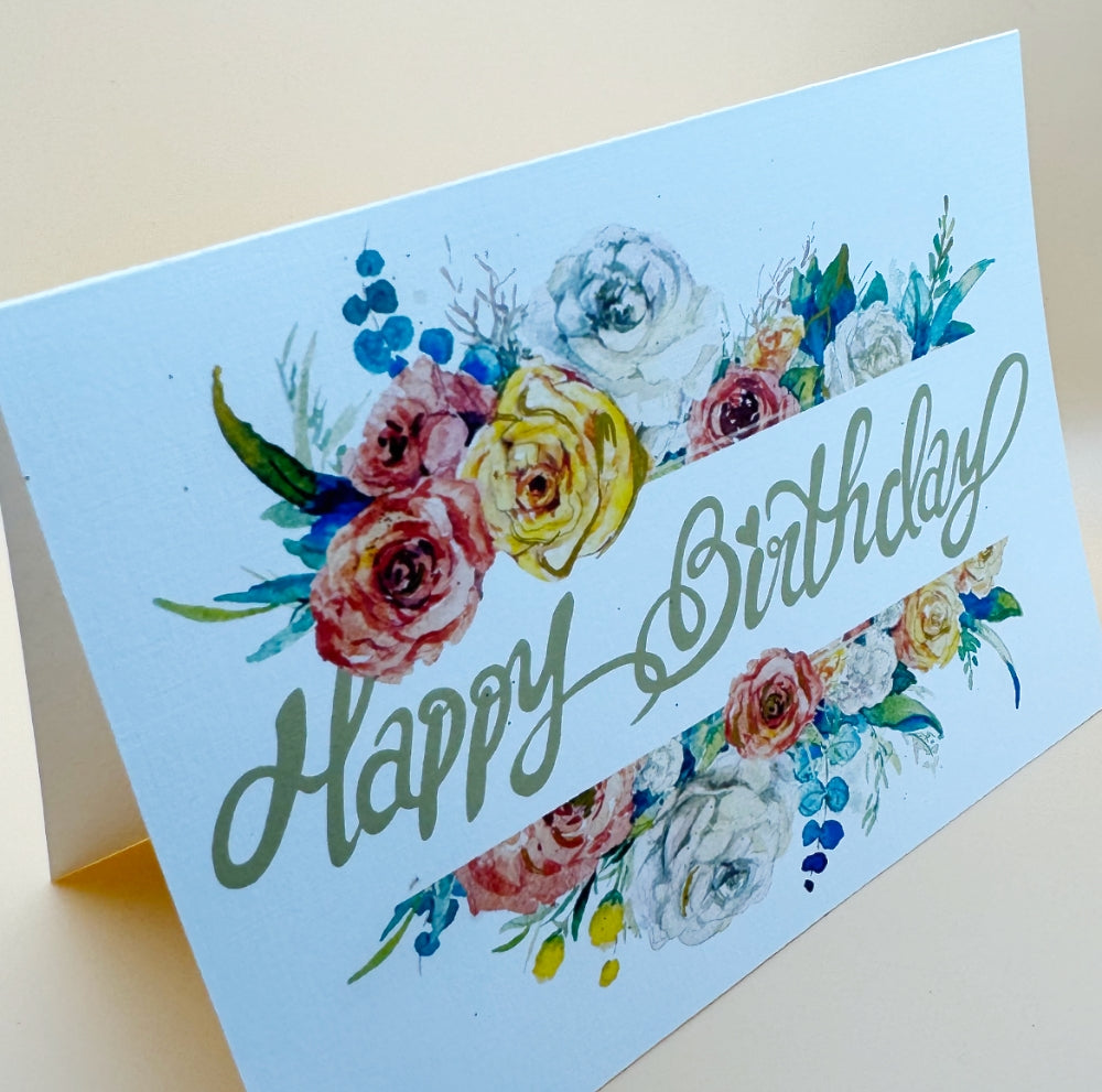 "Happy Birthday" Roses Card