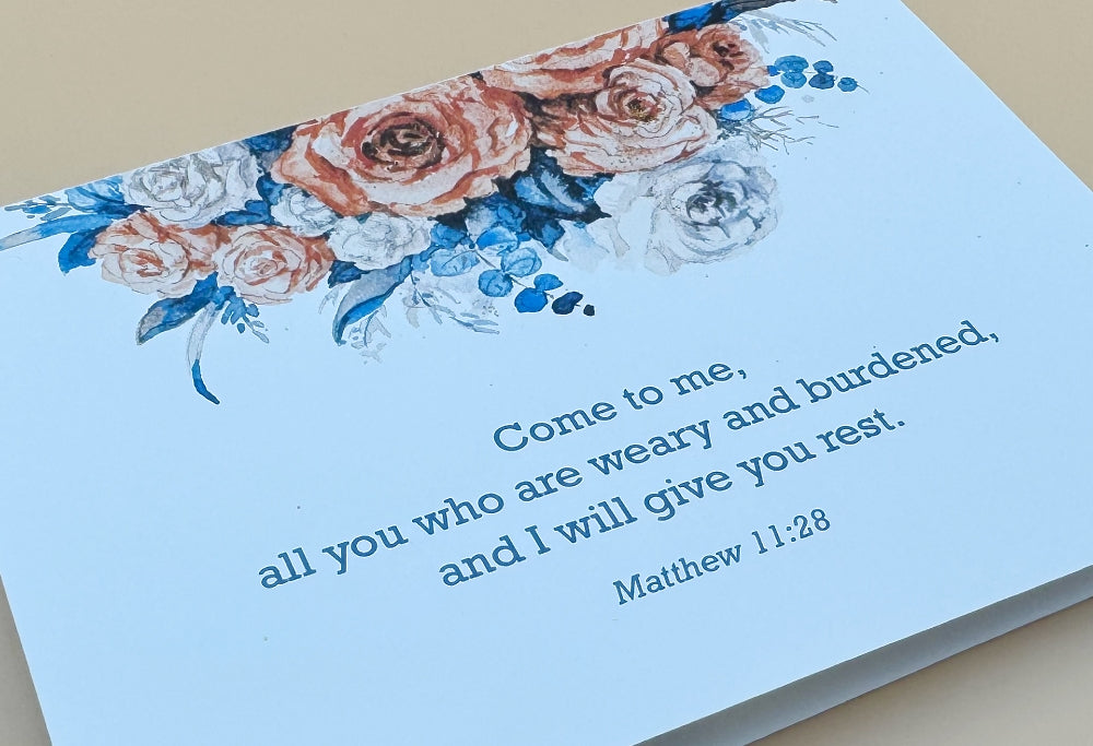 "Come to Me" Roses Greeting Card: Comfort in His Presence