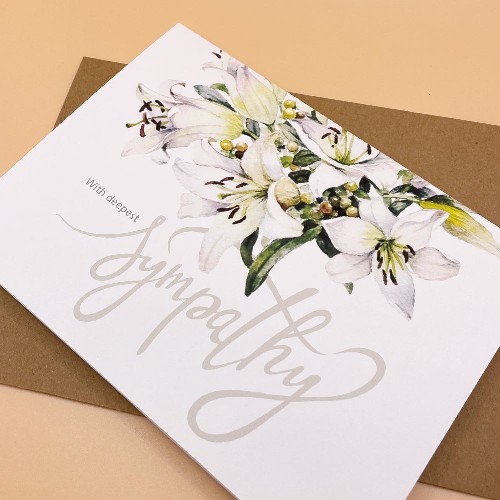 "White Lily Sympathy" Greeting Card