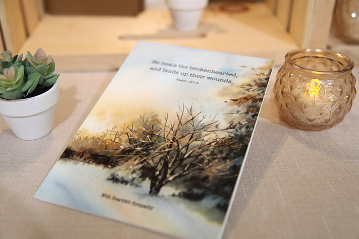 Psalm 147:3 "Heals the Brokenhearted" Sympathy Greeting Card