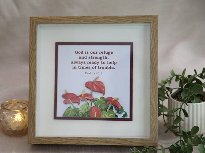 "God Is Our Refuge & Strength" 3D Handmade Card