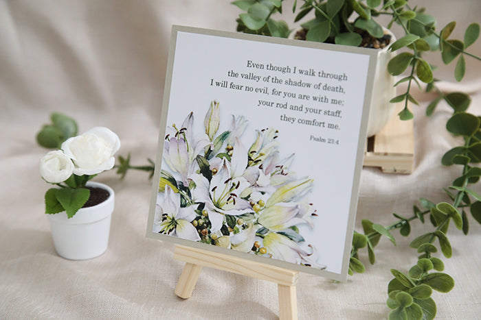 His Comforting Presence: Lily Bouquet Note Card