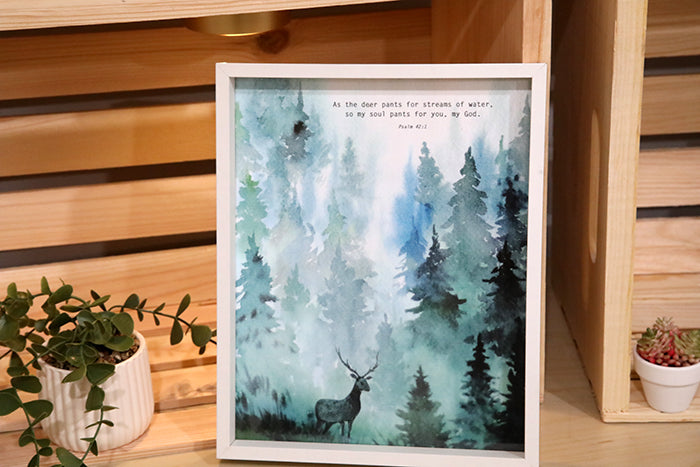 Seeking Him: Psalm 42:1 Watercolor Print