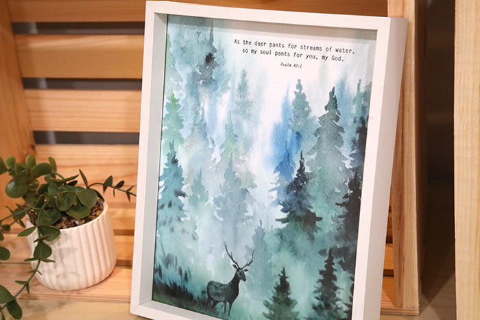 Seeking Him: Psalm 42:1 Watercolor Print