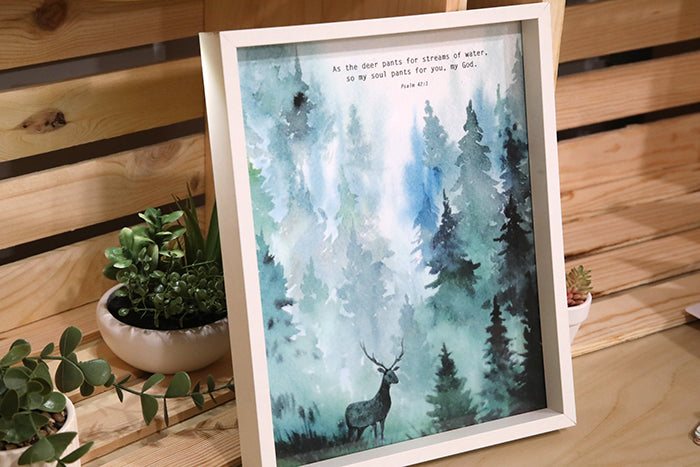 Seeking Him: Psalm 42:1 Watercolor Print