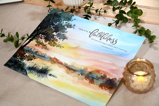 "New Mercies Every Morning" — Lamentations 3:23 Art Print