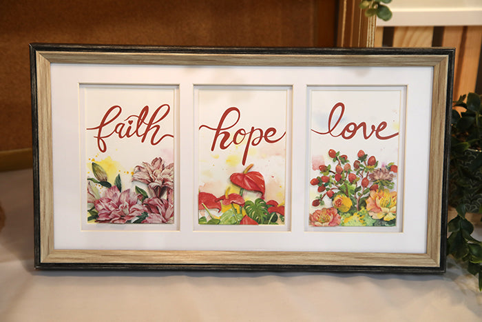The "Faith, Hope, & Love" Hand-Layered 3D Art Frame