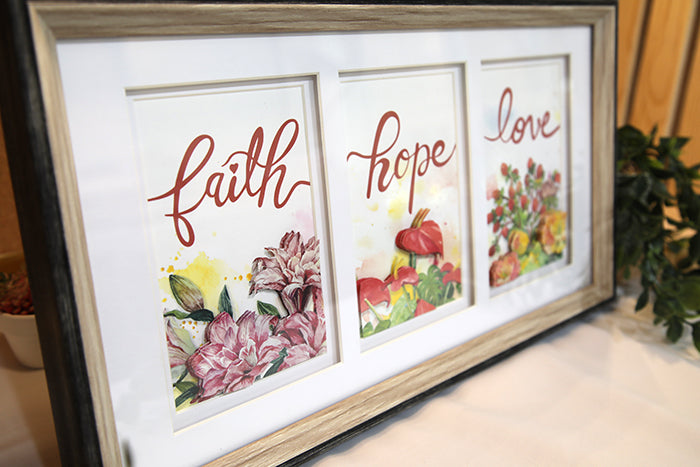 The "Faith, Hope, & Love" Hand-Layered 3D Art Frame