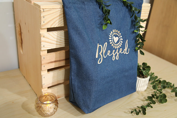 The "Blessed" Canvas Petite Tote Bag