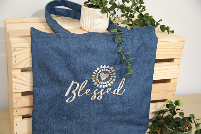 The "Blessed" Canvas Petite Tote Bag
