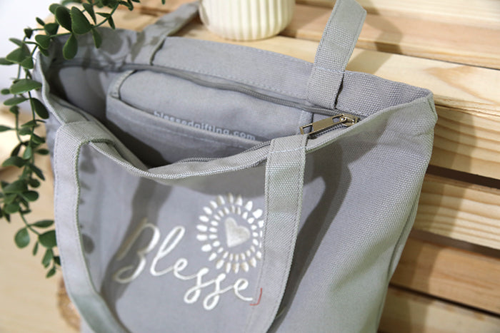 The "Blessed" Canvas Petite Tote Bag