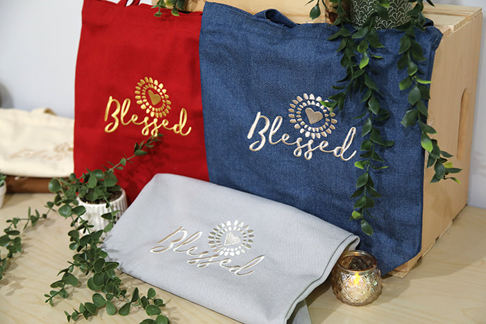 The "Blessed" Canvas Petite Tote Bag