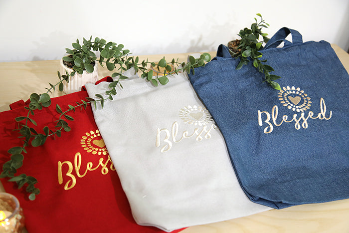 The "Blessed" Canvas Petite Tote Bag
