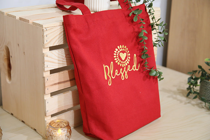The "Blessed" Canvas Petite Tote Bag