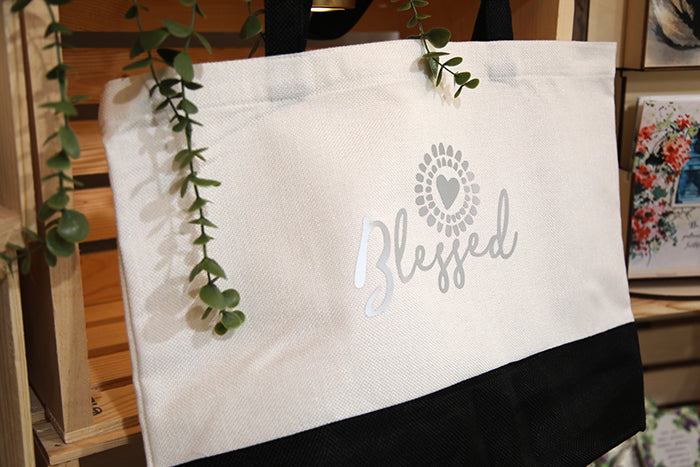The "Blessed" Two-Tone Utility Tote