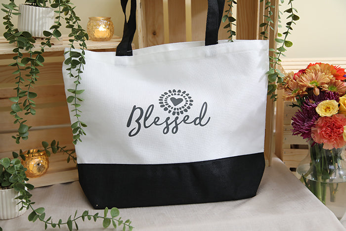 The "Blessed" Two-Tone Utility Tote