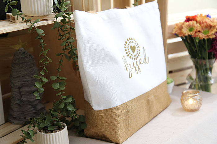 The "Blessed" Two-Tone Utility Tote