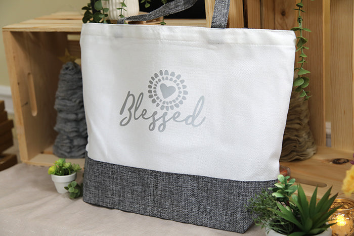 The "Blessed" Two-Tone Utility Tote