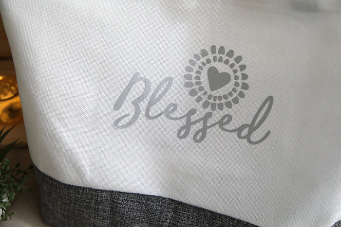 The "Blessed" Two-Tone Utility Tote