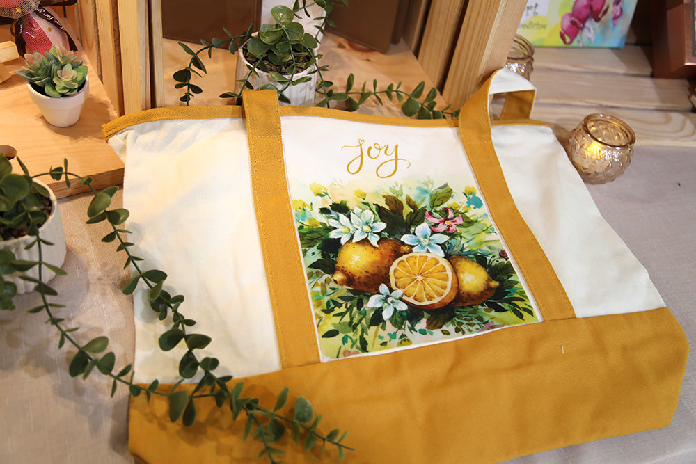 Joy (Lemon) in Bloom Tote Bag