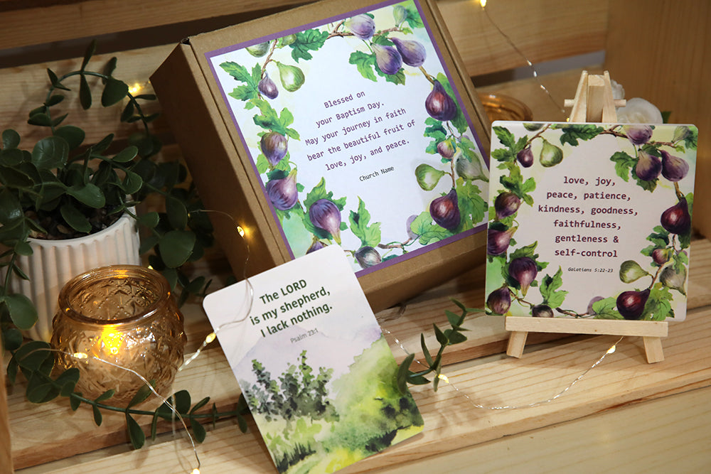 "Fruit of the Spirit" Coaster Baptism Gift