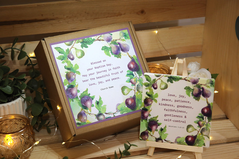 "Fruit of the Spirit" Coaster Baptism Gift